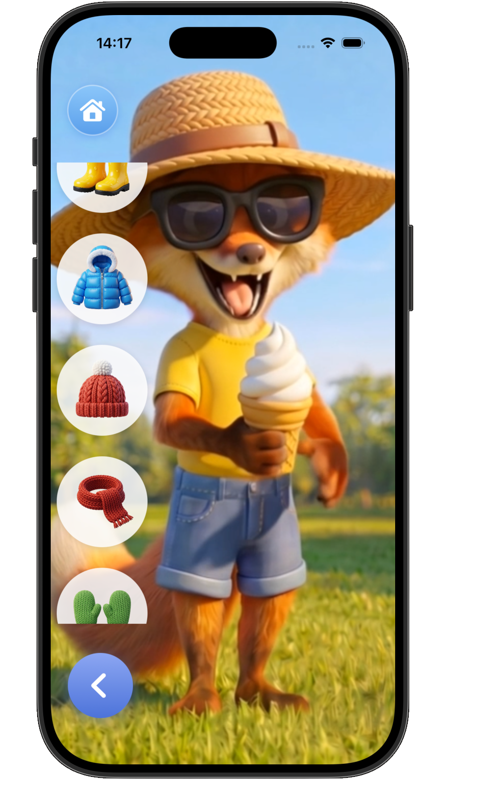 The sunny dress-up game inside Science with Mirus